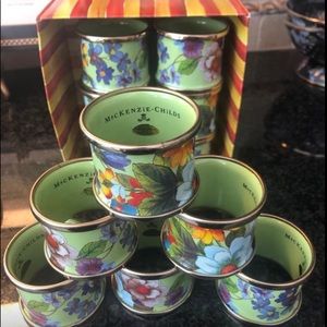 Mackenzie-Childs Green Flower Market napkin rings